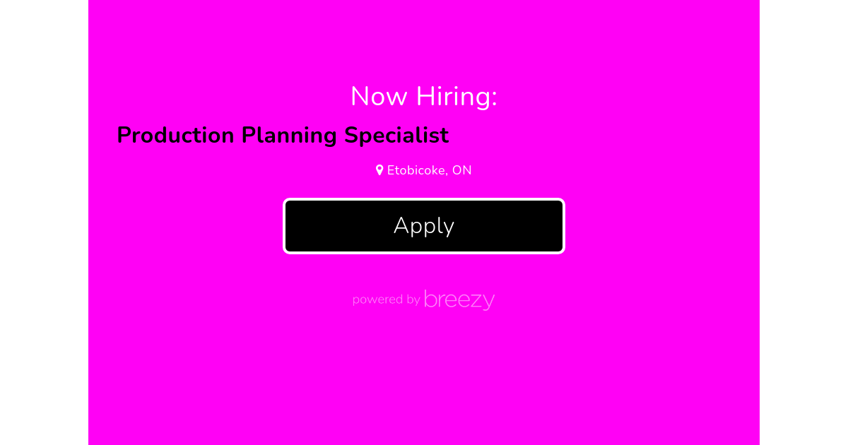 Production Planning Specialist At Deciem